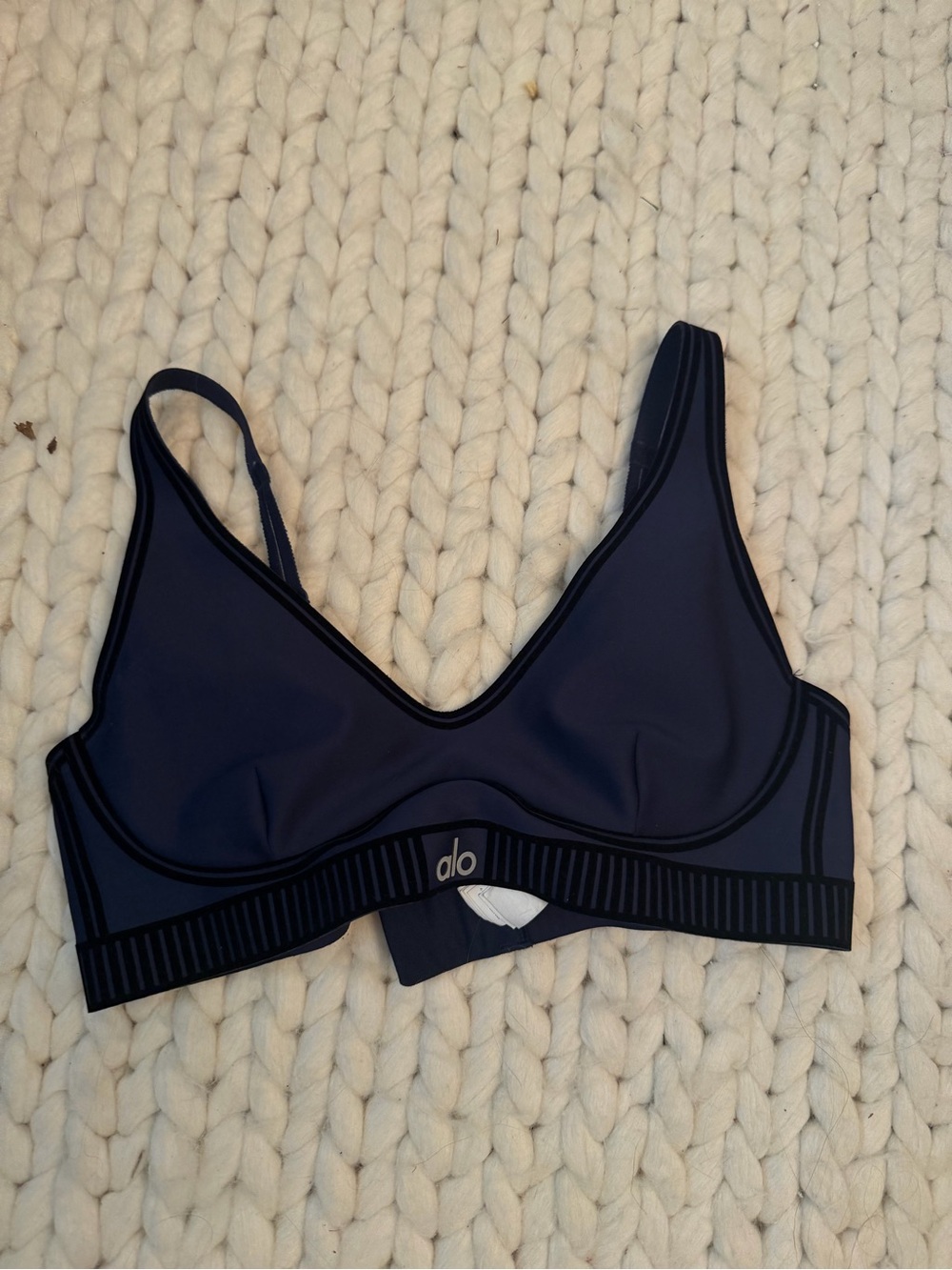 ALO Yoga Navy & Black Bralette - Seamless Light Support